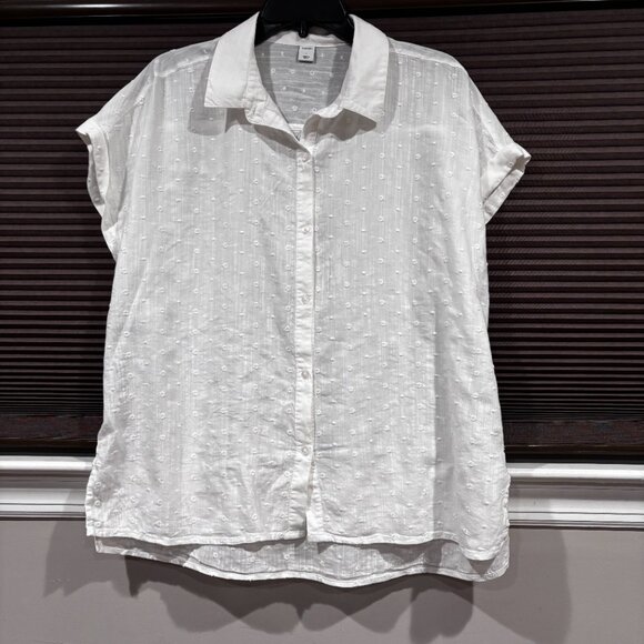 Old Navy Women's Slub-Knit Textured Top White Sz: L - Picture 1 of 11